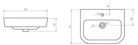 Раковина BELBAGNO ALBANO BB120L 56 см