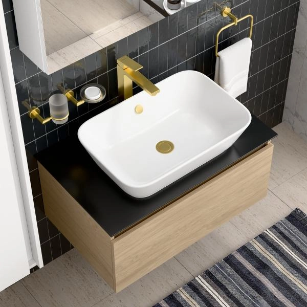 Смеситель VitrA Minimax Square  A4372425EXP однорычажный брашированное золото латунь