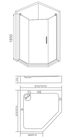 Душевой угол GOOD DOOR Pandora PNT-100-C-CH 100x100 см