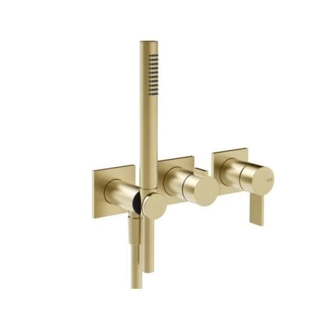 Gessi Inverso Rigato Смеситель для душа, настенный, с переключателем и ручным душем, цвет: Brass Brushed PVD