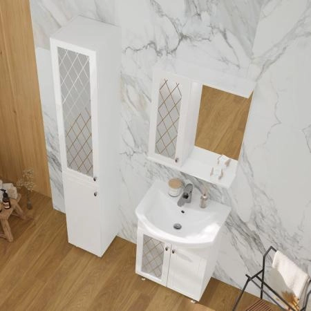 Тумба для ванной Volna Milena 55.2D напольная (Балтика) раковина отдельно