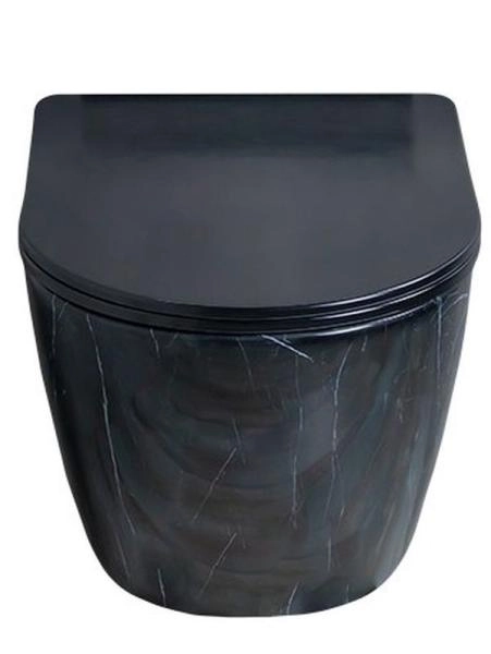 Унитаз Gid Bs2198 49 см подвесной безободковый микролифт камень глянцевый