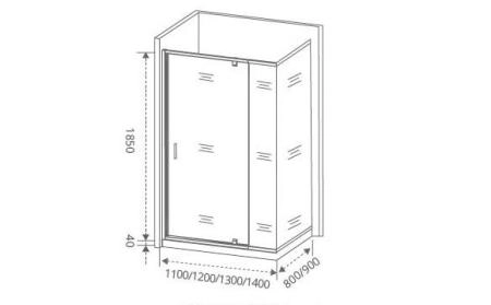 Боковая стенка GOOD DOOR Orion SP-80-G-CH 80x185 см
