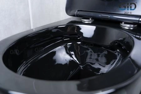 Унитаз Gid Tr2198-18 49 см подвесной безободковый микролифт черный глянцевый