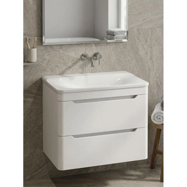 Подвесная тумба с раковиной Uperwood Ocean KOcean80w 80 см белая