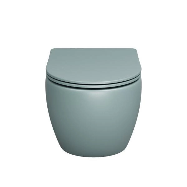 Унитаз Grossman GR-4455MNMS Color (485*365*360) МЯТНЫЙ МАТОВЫЙ подвесной Безободковый с тонкой крышкой