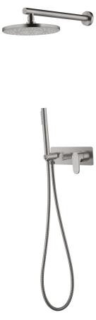 Смеситель встроенный для душа с верхней лейкой Boheme SPECTRE Nickel Brush 454-NB