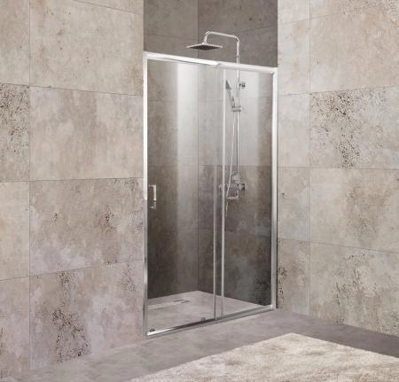 Душевая дверь BelBagno UNIQUE 120-135 прозрачное стекло 5 мм профиль хром UNIQUE-BF-1-120/135-C-Cr