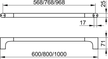 Полотенцедержатель KEUCO Edition 400 11501010600 Хром 600 мм