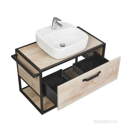 Тумба под раковину AQUATON Лофт Фабрик 80 дуб эндгрейн 1A242401LTDU0