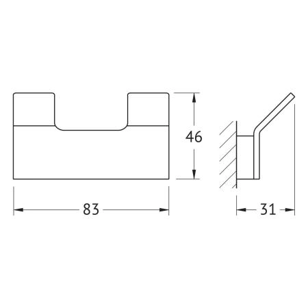 Крючок двойной  ARTWELLE Regen 8325 хром