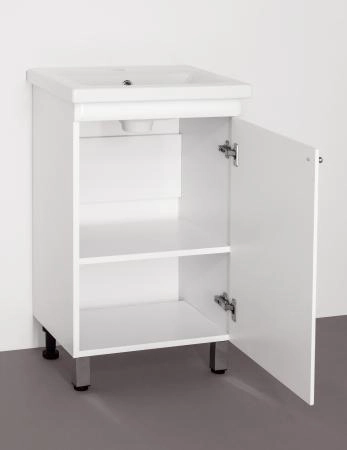 Тумба под раковину Style Line Elfante Канна 50 Люкс напольная с дверками, белая