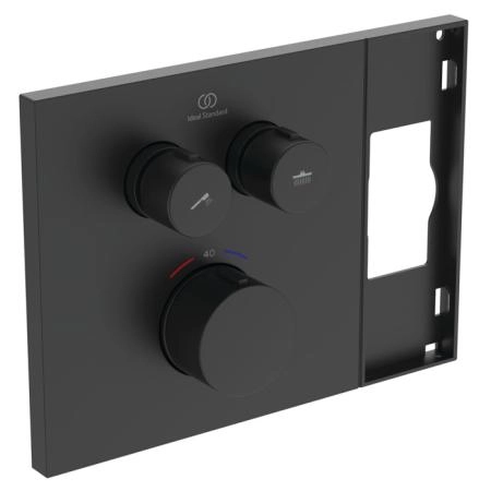 Ideal Standard Ceratherm Navigo Solos Смеситель для душа, встраиваемый, термостатический, цвет: Silk Black (Черный матовый)