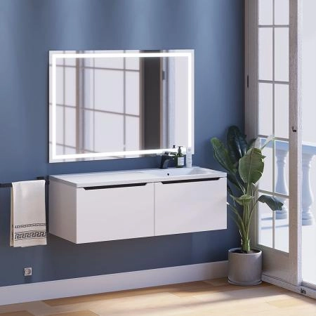 Тумба под стиральную машину Uperwood Tanos 60 см раковина Cosmos 120 см правая, белая/графит