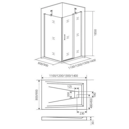 Боковая стенка GOOD DOOR Fantasy SP-80-F-CH 80x185 см