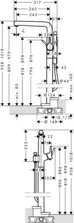 Смеситель для ванны Hansgrohe Talis S 72412000 напольный,хром