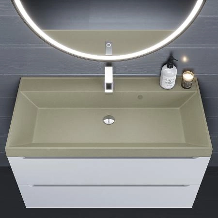 Раковина кварцевая Uperwood Classic Quartz 90 см, бежевая матовая, десерт