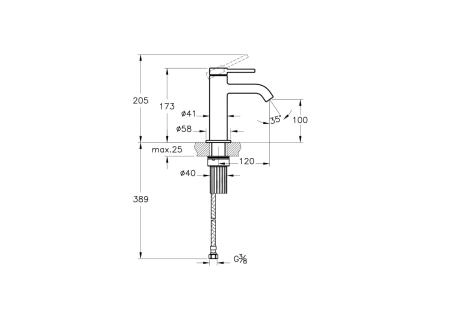 Смеситель VitrA Minimax Round  A43530EXP однорычажный хром латунь