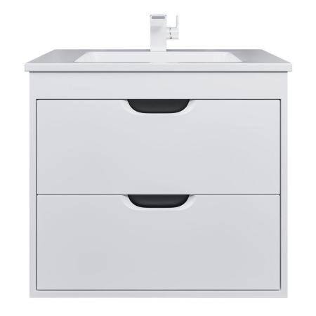 Тумба под раковину для ванной Uperwood Modul 65 см, подвесная, матовая, белая/графит
