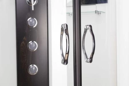 Душевая кабина Niagara NG-6701-14BKG 900х900х2000 средний поддон 26см стекло прозрачное черные профиля