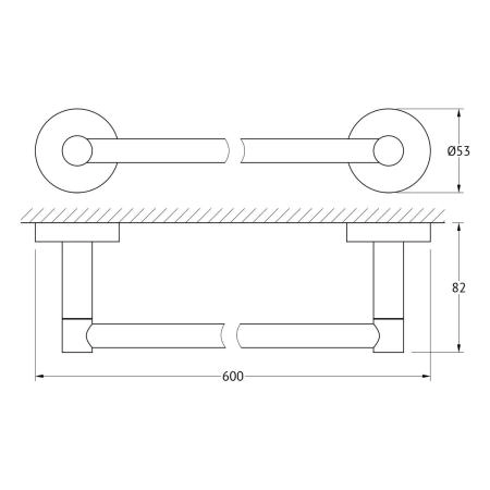 Штанга для полотенца 60 cm  ARTWELLE Harmonie HAR 028 хром
