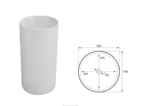 Раковина SantiLine SL-4014  45x45 напольный керамическая Белый
