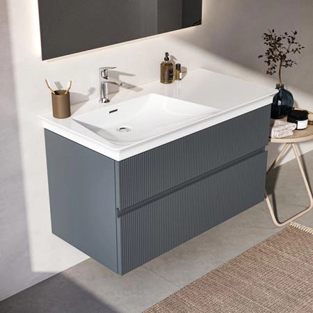 Ideal Standard Finesse Тумба с раковиной 100x50см, подвесная, SX, 2 ящика, 1 отв., цвет: пепельно-голубой матовый