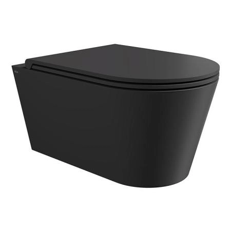 Alice Hide Round Унитаз 57х37см., подвесной, безободковый, без сиденья и крышки, цвет: чёрный матовый