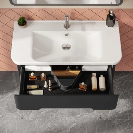 Тумба с раковиной  VitrA Sento  60838 100 см матовая антрацит МДФ