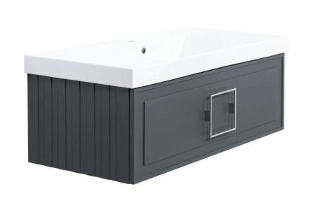 Тумба под раковину LA FENICE Cubo Grigio серый 100 FNC-01-CUB-G-100 серый матовый зелёный матовый