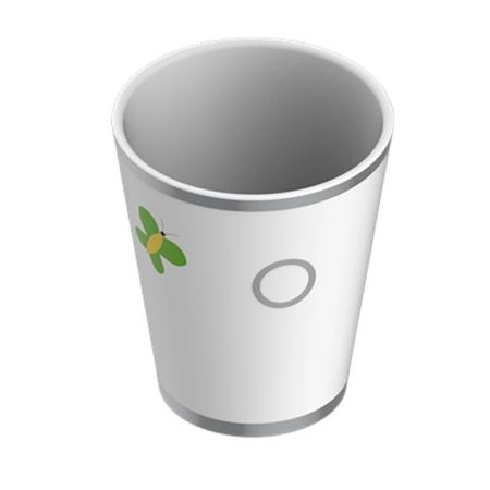 THG CAPUCINE VERT DECOR PLATINE Чашка керамическая, настольная, декор платина/зеленый, цвет: белый
