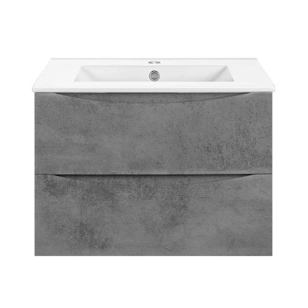 Тумба под раковину Vincea Mia Slim 600 подвесная, 2 выкатных ящика soft close, Beton