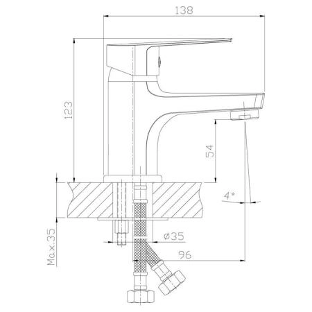 Смеситель Rossinka S35-11 для раковины
