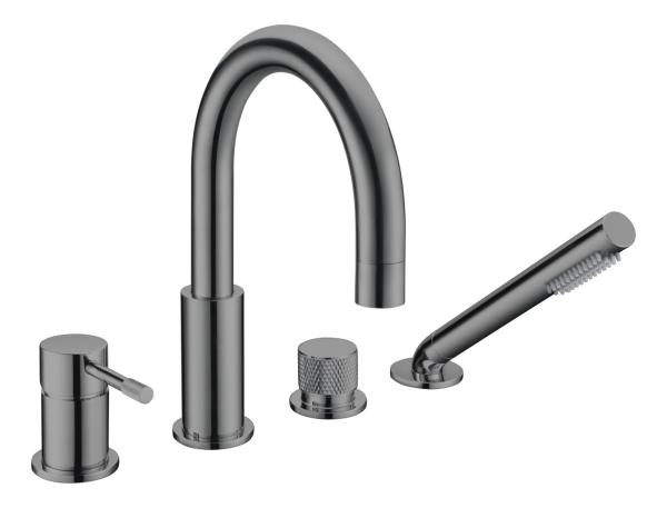 Смеситель врезной на борт ванны Boheme UNO Shine Gun Metall 460-SGM