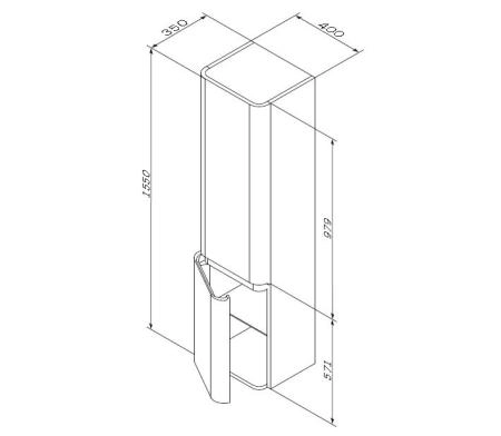 Шкаф колонна Am.Pm Sensation M30CHL0406TF 40 см подвесной,цвет табачный дуб,левый