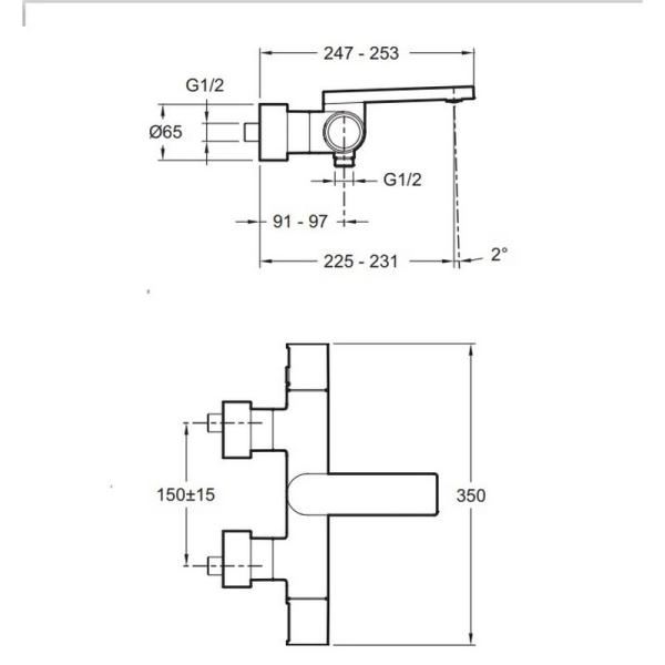 Смеситель Jacob Delafon COMPOSED E73110-CP для душа термостат хром