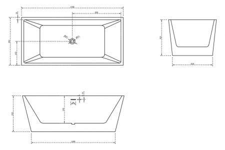 Акриловая ванна ABBER AB9224-1.7 отдельностоящая цвет белый