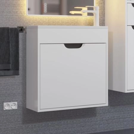 Тумба с раковиной для ванной Uperwood Modul 60 см, подвесная, матовая, белая/графит