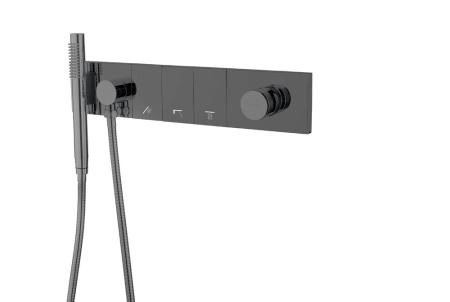Смеситель ZODIAC Boheme с ручным душем SHINE GUN METAL 132-SYS-SGM