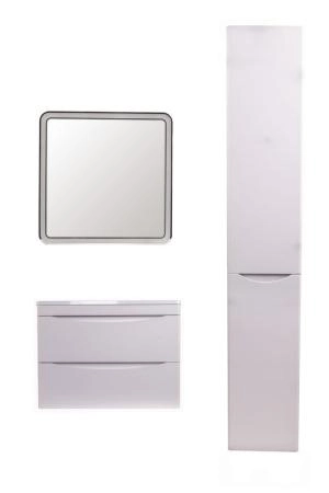 Тумба подвесная Style Line Бергамо мини 60 (2 ящ.) Люкс антискрейтч белый, PLUS