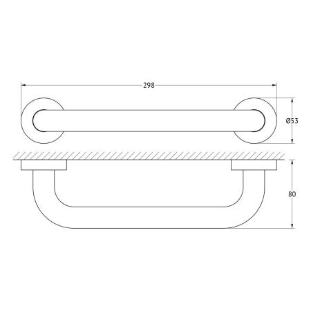 Поручень ?25 mm/30 cm  ARTWELLE Harmonie HAR 042 хром