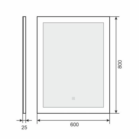 Зеркало для ванной с подсветкой Uperwood Barsa 60х80 см, сенсорный выключатель, антизапотевание