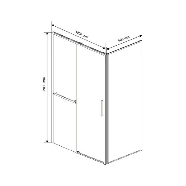 Душевой уголок Vincea Slim Soft VSR-1SS9010CL, 1000*900, хром, стекло прозрачное