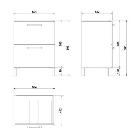 Тумба для раковины Cersanit Melar P-SU-MEL-CM60 Como 60 белый