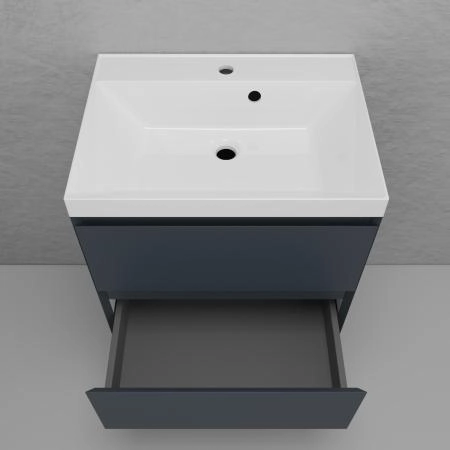 Тумба подвесная Style Line Манхэттен 60 ЭМАЛЬ под ASTI 60 2 ящика PLUS графит