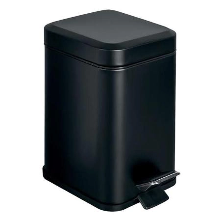 Colombo Black&White Ведро для мусора 3л, с крышкой и педалью, цвет: чёрный матовый