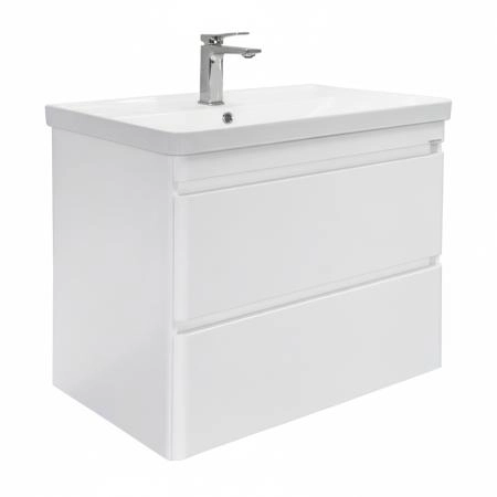 Тумба с раковиной Comforty Енисей-80П2 00-00021339 подвесная белый глянец c раковиной 4480