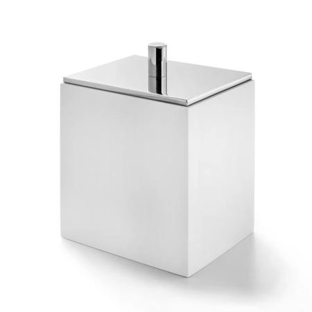 3SC BeMood White Контейнер с крышкой настольный 10хh12,5х8 см, цвет: белый/никель сатинированный матовый