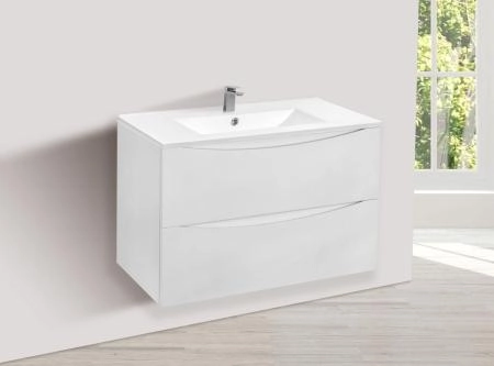 Тумба под раковину Vincea Mia 800 подвесная, 2 выкатных ящика soft close, G.White