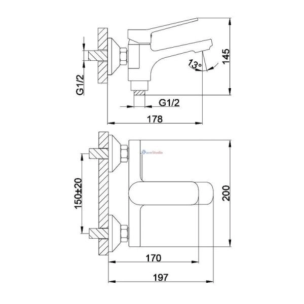 Смеситель для ванны Frap F3262 черный